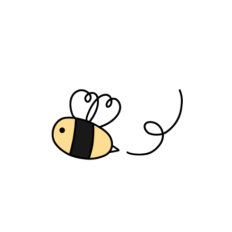 cute whimsical yellow bee sticker