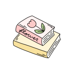cute fun whimsical flower books sticker