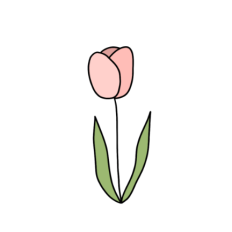 cute fun whimsical pink tulip flower sticker