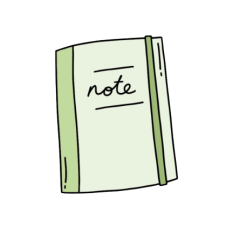 cute fun whimsical green notebook sticker