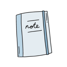 cute fun whimsical blue notebook sticker