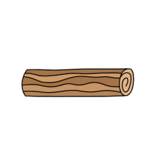 cute whimsical tree log sticker