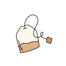 cute whimsical tea bag sticker