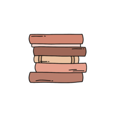 cute whimsical stack of books 1 sticker