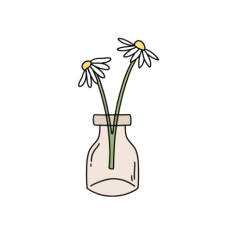 vintage dark academia flower vase sticker
