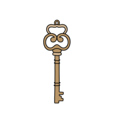 vintage bronze victorian key 1 sticker