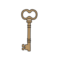 vintage bronze victorian key 2 sticker