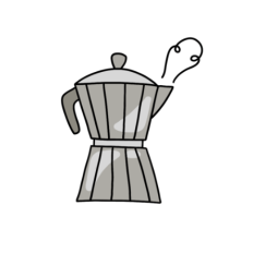 cute vintage moka coffee pot sticker