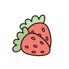 cute whimsical strawberry pair sticker