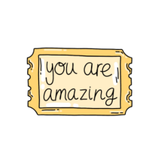 cute you are amazing yellow ticket sticker