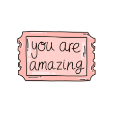cute you are amazing pink ticket sticker