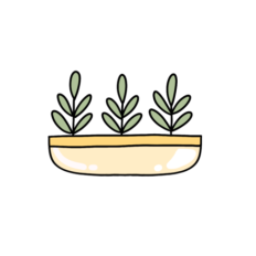cute whimsical cottage green plant sticker