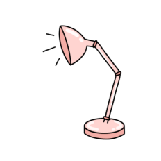 cute whimsical pink desk light sticker