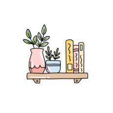 cute whimsical cottage floating shelf sticker