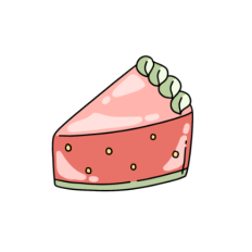cute fun summer watermelon cake kawaii sticker