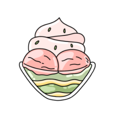 cute fun watermelon ice cream kawaii sticker