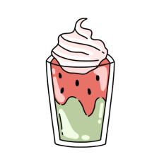 cute fun watermelon milkshake drink sticker