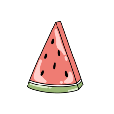 cute fun watermelon fruit slice kawaii sticker