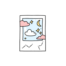 cute magical celestial polaroid blue sky sticker