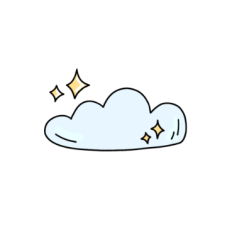 cute whimsical celestial blue cloud sticker