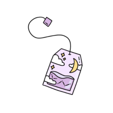 cute magical celestial purple tea bag sticker