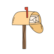 cute fun vintage letter post mailbox sticker
