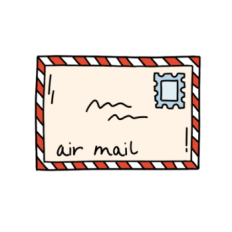 cute fun air mail snail mail penpal letter sticker