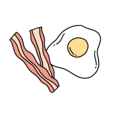 cute fun bacon and egg breakfast brunch sticker