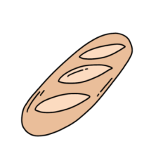 cute french bakery bread sticker