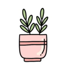 cute whimsical pink potted plant sticker