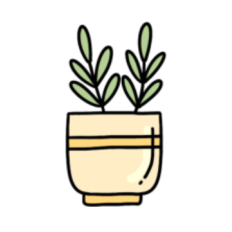 cute whimsical yellow potted plant sticker