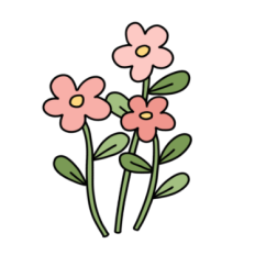 cute fun whimsical pink flowers sticker
