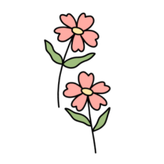 cute fun pink flower pair sticker
