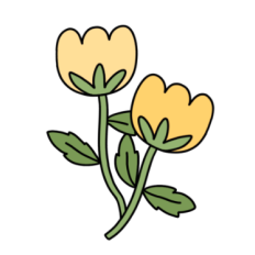 cute whimsical yellow flowers journal sticker