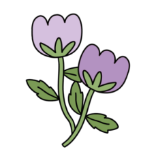 cute whimsical purple flowers journal sticker