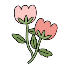 cute whimsical pink flowers journal sticker