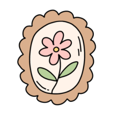 cute whimsical flower pendant charm sticker