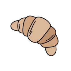 cute whimsical cafe bakery croissant sticker