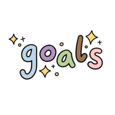 cute whimsical goals text sticker