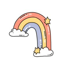 cute whimsical rainbow journal sticker