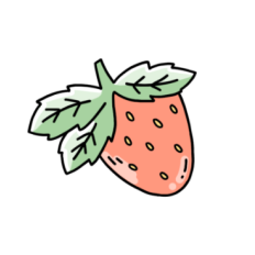 cute whimsical strawberry journal sticker