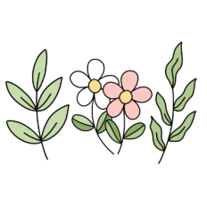 cute whimsical flowers leaves journal sticker