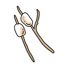 cute camping roast marshmallow pair nature sticker