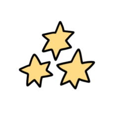cute kawaii yellow doodle stars journal sticker