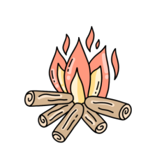 cute kawaii camping fire journal sticker