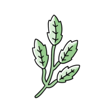 cute kawaii green leafy branch journal sticker