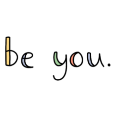 cute kawaii colorful be you journal sticker