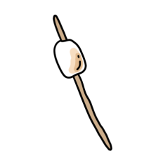 cute camping roast marshmallow 1 nature sticker