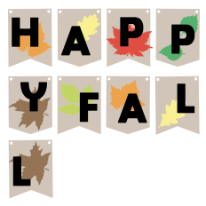 Happy Fall Banner With Leaves