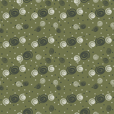 Swirls and Dots on Green